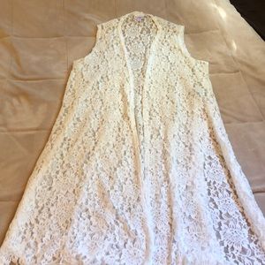 Worn Once, Bright White LuLaRoe Lace Joy